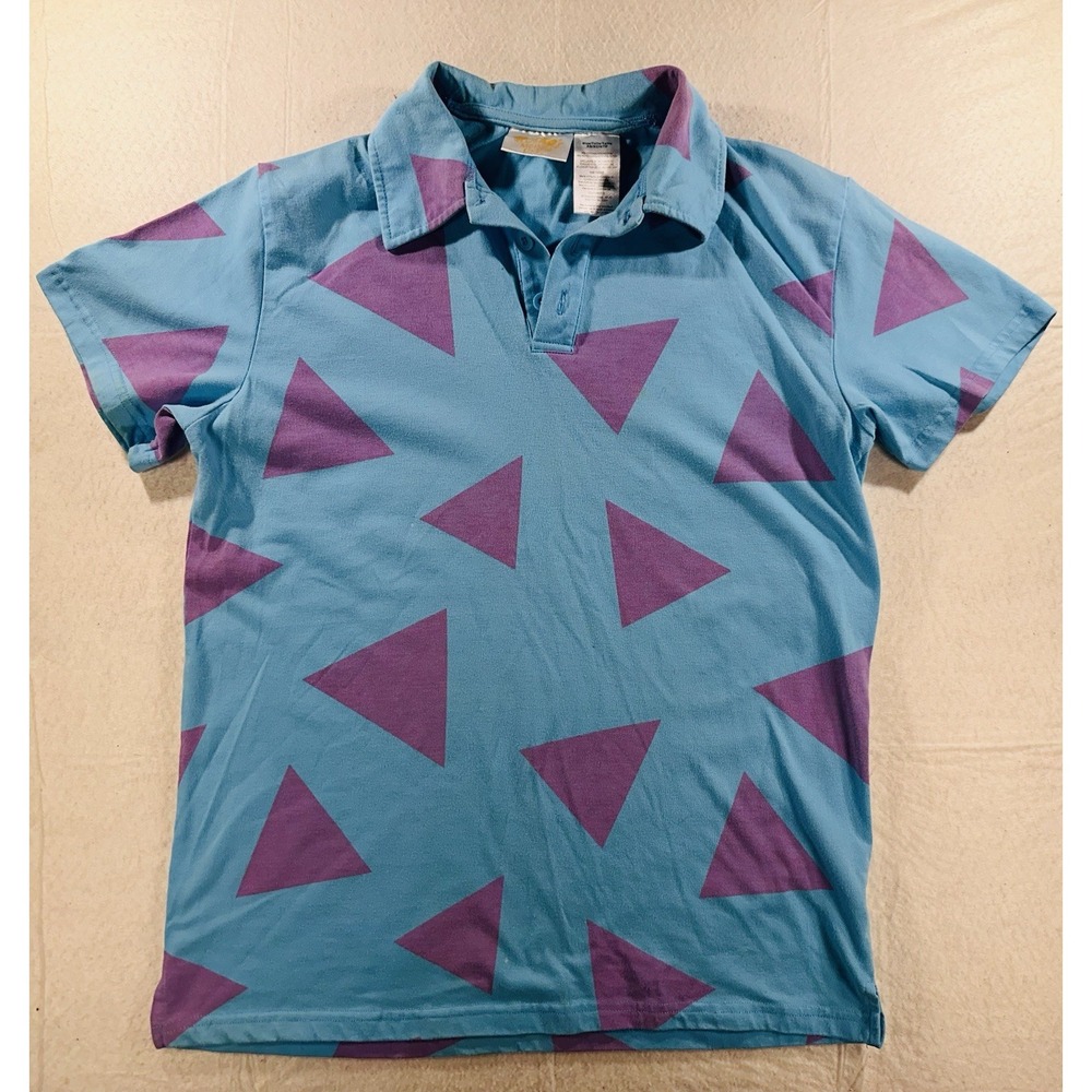 Rocko's Modern Life Men's XS Blue Triangle Polo Shirt 90s Nickelodeon Cartoon